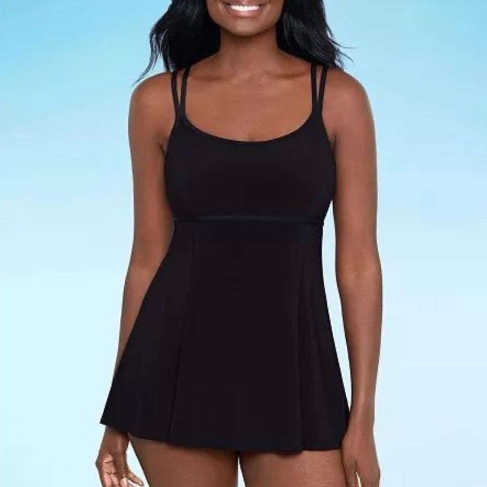 Sonnet Shores Black Swim Dress 16 NWT - Picture 4 of 8